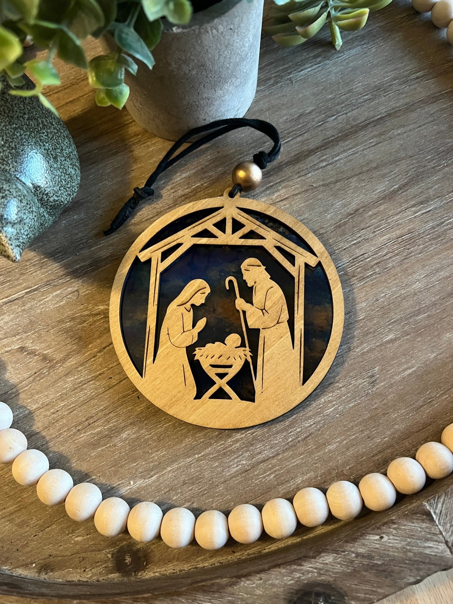 Nativity Ornament and Suncatcher SVG – 4.5" & 8" Holy Family Laser Cut File (Digital Download)