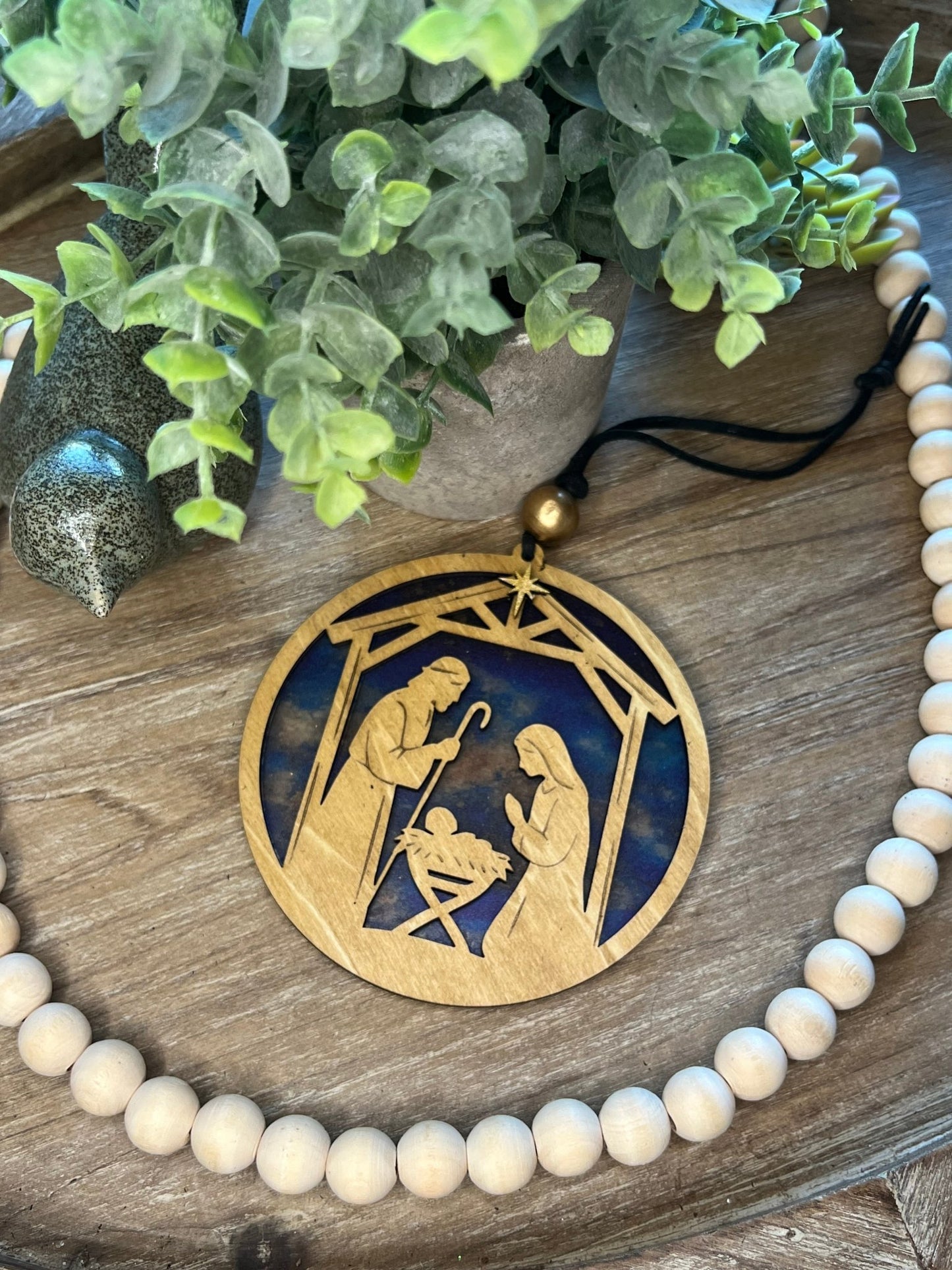 Nativity Ornament and Suncatcher SVG – 4.5" & 8" Holy Family Laser Cut File (Digital Download)