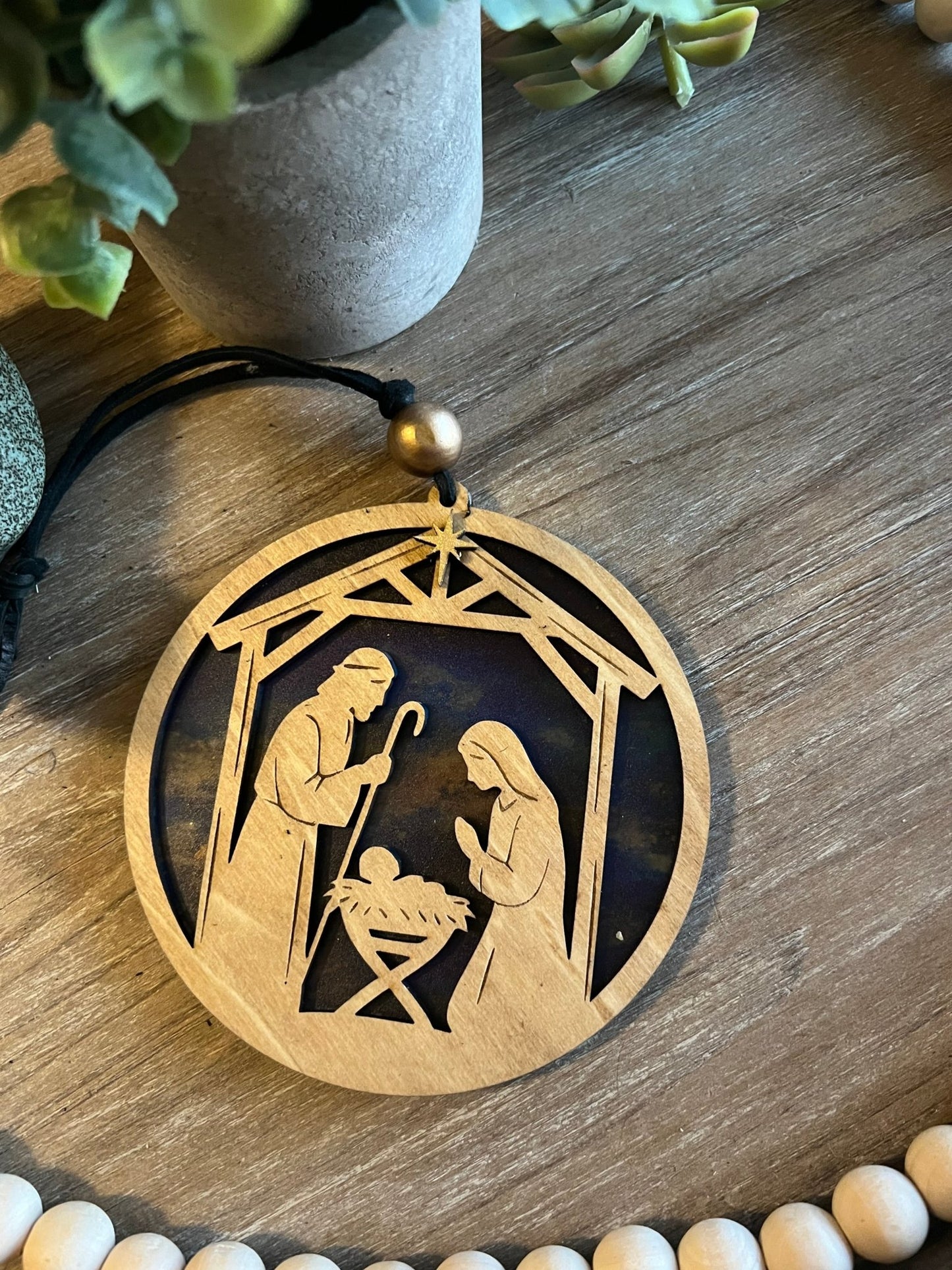 Nativity Ornament and Suncatcher SVG – 4.5" & 8" Holy Family Laser Cut File (Digital Download)